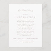 Roze Taupe Classic Elegant Formele Bruiloft Informatiekaartje (Voorkant)