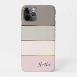 Roze Taupe Cream Gold Color Block Gepersonaliseerd Case-Mate iPhone Case