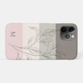 Roze Taupe Crème Kleurenblok Bloemenmonogram Case-Mate iPhone Case (Achterkant (horizontaal))