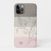 Roze Taupe Crème Kleurenblok Bloemenmonogram Case-Mate iPhone Case (Achterkant)