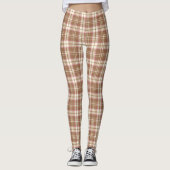 Roze, Taupe, Crème Schotse Leggings (Voorkant)