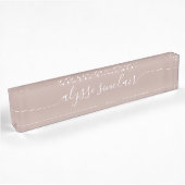Roze Taupe Elegant Calligraphy Script Naambordje