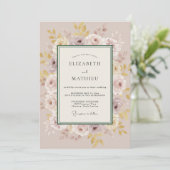 Roze Taupe Ethische Bruidsbloem Kaart (Staand voorkant)