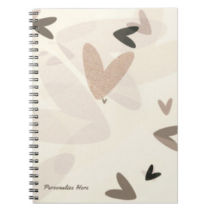 Roze & Taupe Harten Modern Chic Persoonlijk Notitieboek