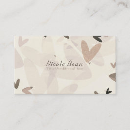 Roze & Taupe Harten Modern Chique Whimsical Visitekaartje