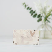 Roze & Taupe Hearts Modern Chic Whimsical Visitekaartje (Staand voorkant)