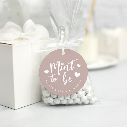 Roze Taupe | Mint om te personaliseren Trouwdag Bedankjes Labels