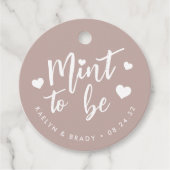 Roze Taupe | Mint om te personaliseren Trouwdag Bedankjes Labels (Voorkant)
