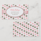 Roze & Taupe Polka Dot Play-datumkaart Contactkaartje (Voorkant / Achterkant)