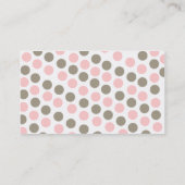 Roze & Taupe Polka Dot Play-datumkaart Contactkaartje (Achterkant)