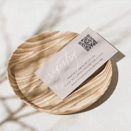 Roze Taupe Script Bridal of Baby shower Registry Informatiekaartje
