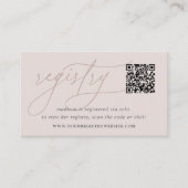 Roze Taupe Script Bridal of Baby shower Registry Informatiekaartje (Voorkant)