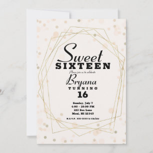Roze Taupe Stippen & Gouden Geometrische Moderne S Kaart