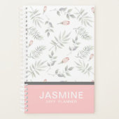 Roze Taupe Waterverf Floral 2019 gepersonaliseerd Planner (Voorkant)