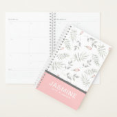 Roze Taupe Waterverf Floral 2019 gepersonaliseerd Planner (Display)