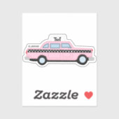 Roze Taxi Sticker (Vel)