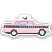 Roze Taxi Sticker (Voorkant)