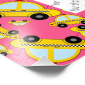 Roze taxipatroon foto afdruk (Hoek)