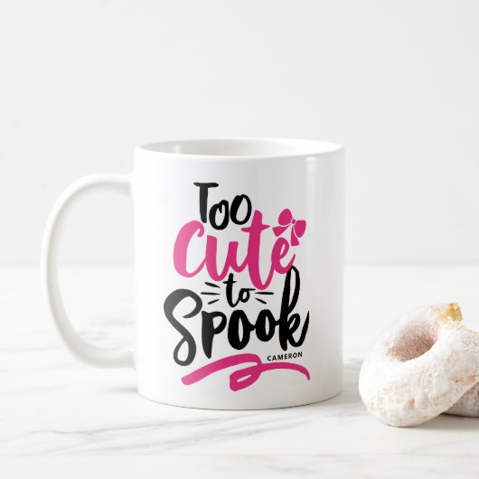 Roze Te Schattige om spookbelettering Halloween Koffiemok (Met donut)