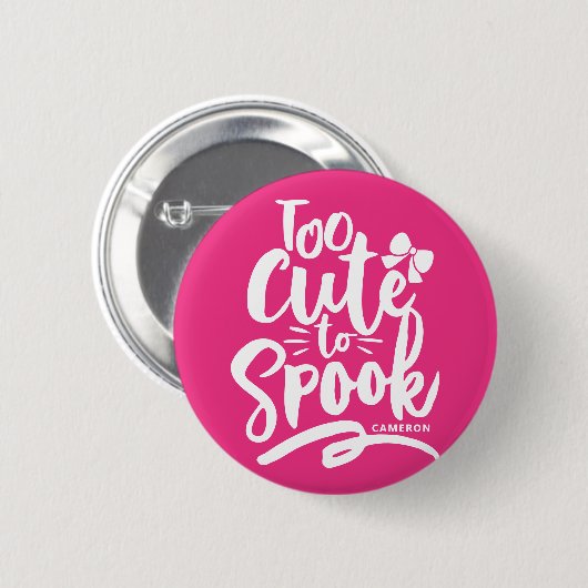 Roze Te Schattige om spookbelettering Halloween Ronde Button 5,7 Cm (Voorkant /achterkant)