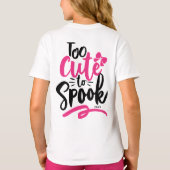 Roze Te Schattige om spookbelettering Halloween T-shirt (Achterkant)