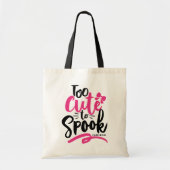 Roze Te Schattige om spookbelettering Halloween Tote Bag (Voorkant)