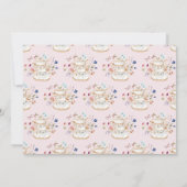 Roze Tea Party Advies Kaart (Achterkant)