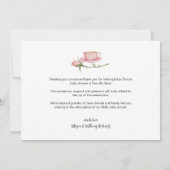 Roze Tea Party Baby shower Dank je wel kaart (Achterkant)