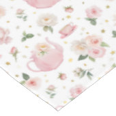 Roze Tea Party Baby shower tafelkleed (Gekanteld)