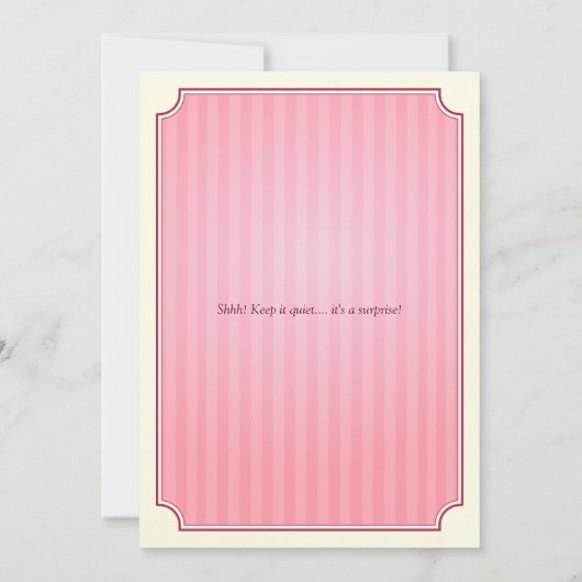 Roze Tea Party bruids douche uitnodiging (Achterkant)