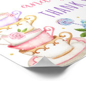 Roze Tea Party Kaarten & Gifts Birthday Sign Poster (Hoek)