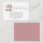 Roze Tea Party Meisje Baby shower Boek Verzoek Informatiekaartje (Voorkant / Achterkant)