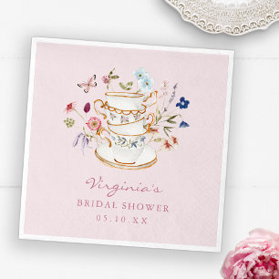 Roze Tea Party Papier Bord Servet