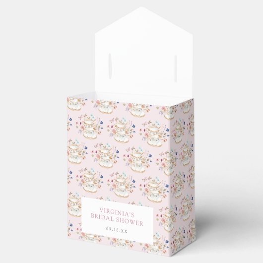 Roze Tea Party Vrijgezellenfeest Bedankdoosjes (Geopend)