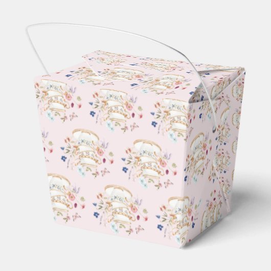 Roze Tea Party Vrijgezellenfeest Bedankdoosjes (Achterkant)
