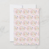 Roze Tea Party Vrijgezellenfeest Bedankkaart (Achterkant)