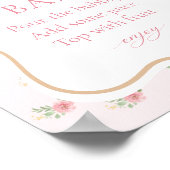 Roze Tea Party Vrijgezellenfeest Mimosa Bar Poster (Hoek)