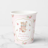 Roze Tea Party Vrijgezellenfeest Papieren Bekers (Voorkant)