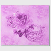  Roze  Teacup & Flowers Wrapping Paper Cadeaupapier (Vlak)