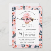 Roze Teacup Tea Party Bridal Shower Uitnodiging (Voorkant)