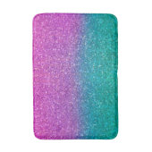 Roze Teal Aqua Blauwe & Paarse Glitter Glanzend Badmat (Voorkant Verticaal)