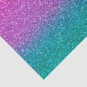 Roze Teal Aqua Blauwe & Paarse Glitter Tissuepapier (Detail)