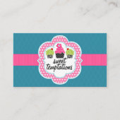 Roze Teal Cupcake Bakkerij Visitekaartje (Voorkant)