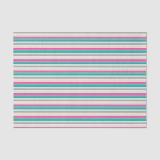 Roze Teal en Gestreepte Grijs Tissuepapier (Voorkant)