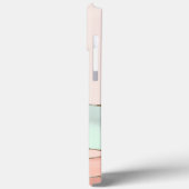 Roze Teal Glitter Ombre Marmer Monogram Case-Mate iPhone Case (Achterkant / Links)