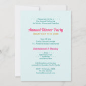 Roze Teal Goud Boho Chic Diner Dranken Feest Kaart (Achterkant)