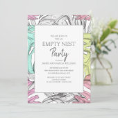 Roze Teal Grijs Tropisch Blad Empty Nest Feest Kaart (Staand voorkant)