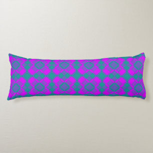 Roze Teal Paarse Geruite Argyle Patroon Lichaamskussen