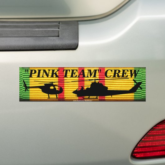 "Roze team" - Bemanner - Bumpersticker met VSM-lin (Op auto)
