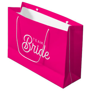 Roze Team Bruid Custom Geschenk Tas Groot Cadeauzakje